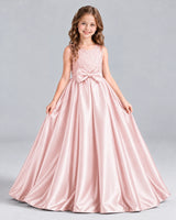 Blush Pink Ball Gown Girls Formal Dress Front