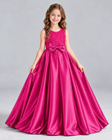 Hot Pink Ball Gown Girls Formal Dress Front