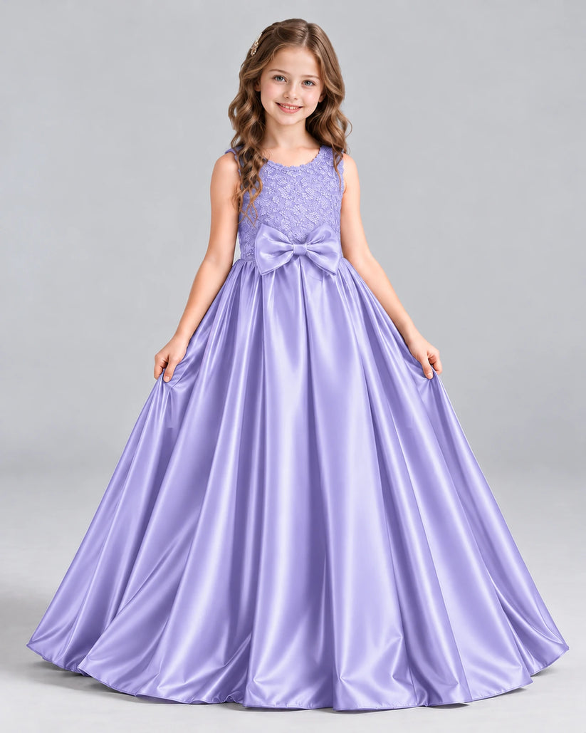 Lavender Ball Gown Girls Formal Dress Front