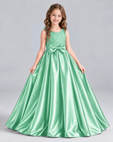Mint Green Ball Gown Girls Formal Dress Front