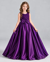 Purple Ball Gown Girls Formal Dress Front