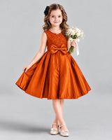 Dideyttawl Satin Bow Girls Formal Dress for Father Daughter Dance