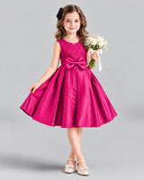 Hot Pink A-line Girls Formal Dress Front