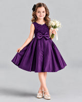Dideyttawl Satin Bow Girls Formal Dress for Father Daughter Dance