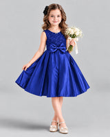 Dideyttawl Satin Bow Girls Formal Dress for Father Daughter Dance