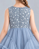 Dusty Blue Ball Gown Girls Formal Dress Back_Detail [Shared]