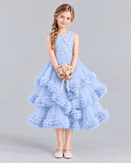 Lavender Ball Gown Girls Formal Dress Front