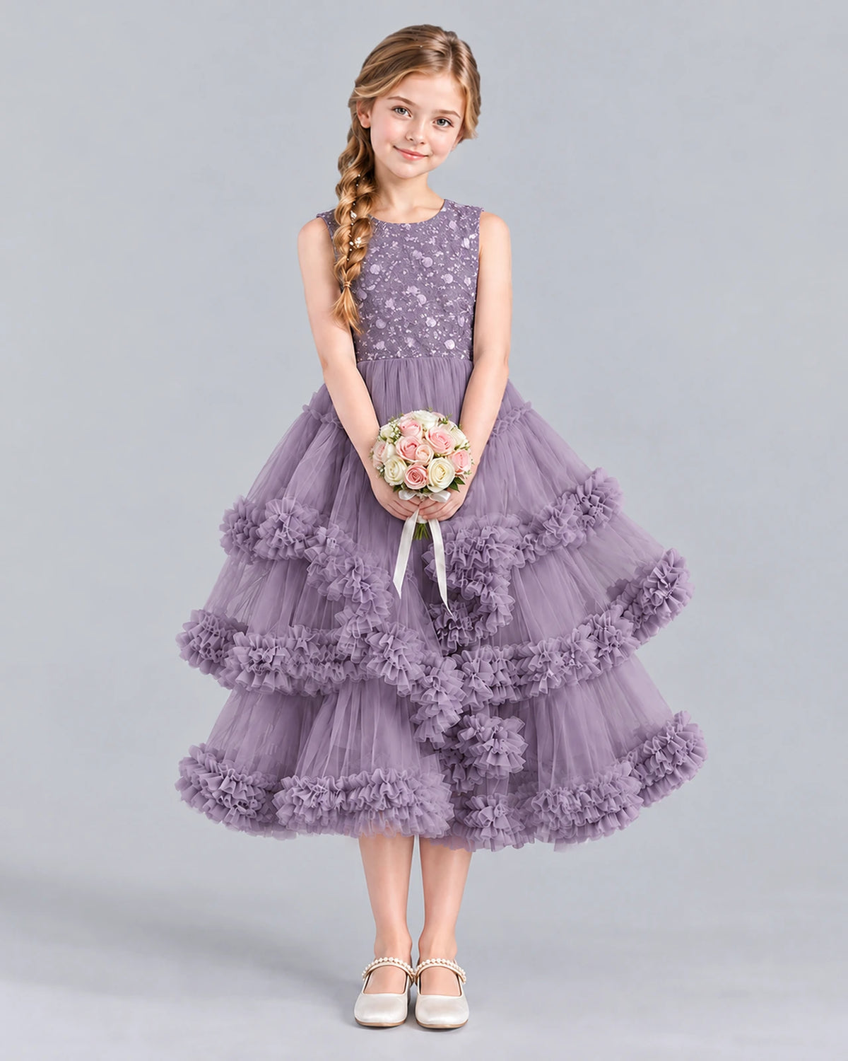 Wisteria Ball Gown Girls Formal Dress Front