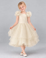 Champagne Ball Gown Flower Girl Dress Front