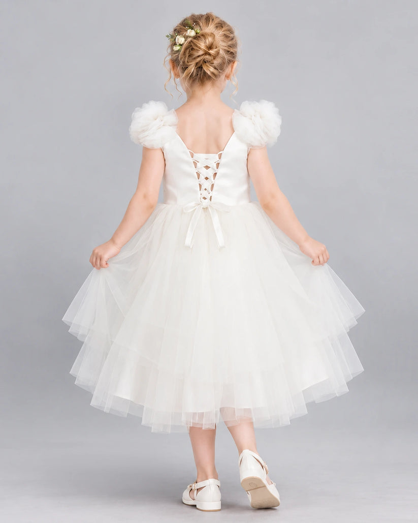 Ivory Ball Gown Flower Girl Dress Back [Shared]