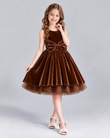 Chocolate Ball Gown Girls Formal Dress Front