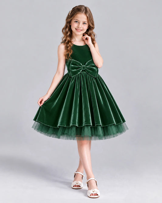 Emerald Green Ball Gown Girls Formal Dress Front
