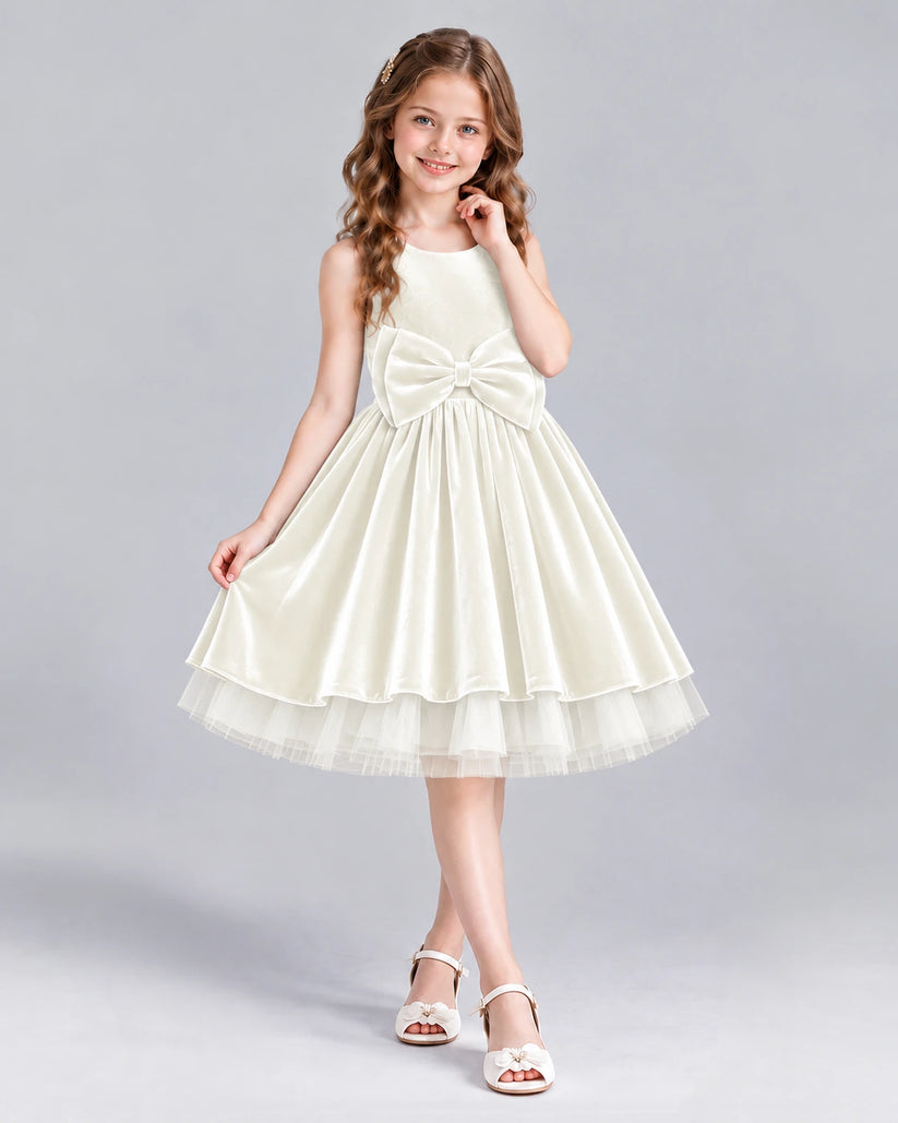 Ivory Ball Gown Girls Formal Dress Front