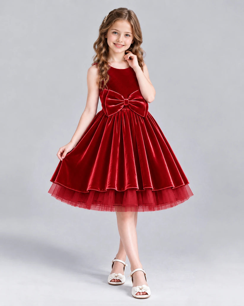 Red Ball Gown Girls Formal Dress Front