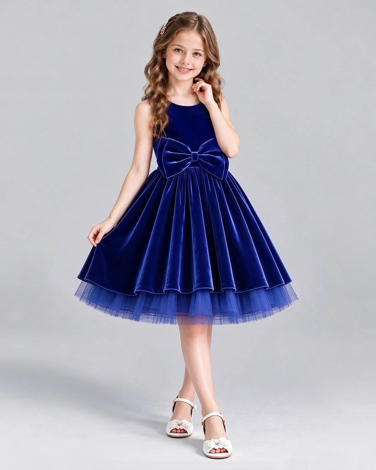 Royal Blue Ball Gown Girls Formal Dress Front