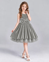 Silver Ball Gown Girls Formal Dress Front