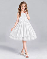 White Ball Gown Girls Formal Dress Front