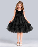 Black Ball Gown Girls Formal Dress Front