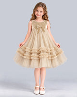 Champagne Ball Gown Girls Formal Dress Front