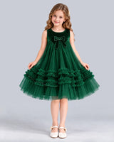 Dark Green Ball Gown Girls Formal Dress Front