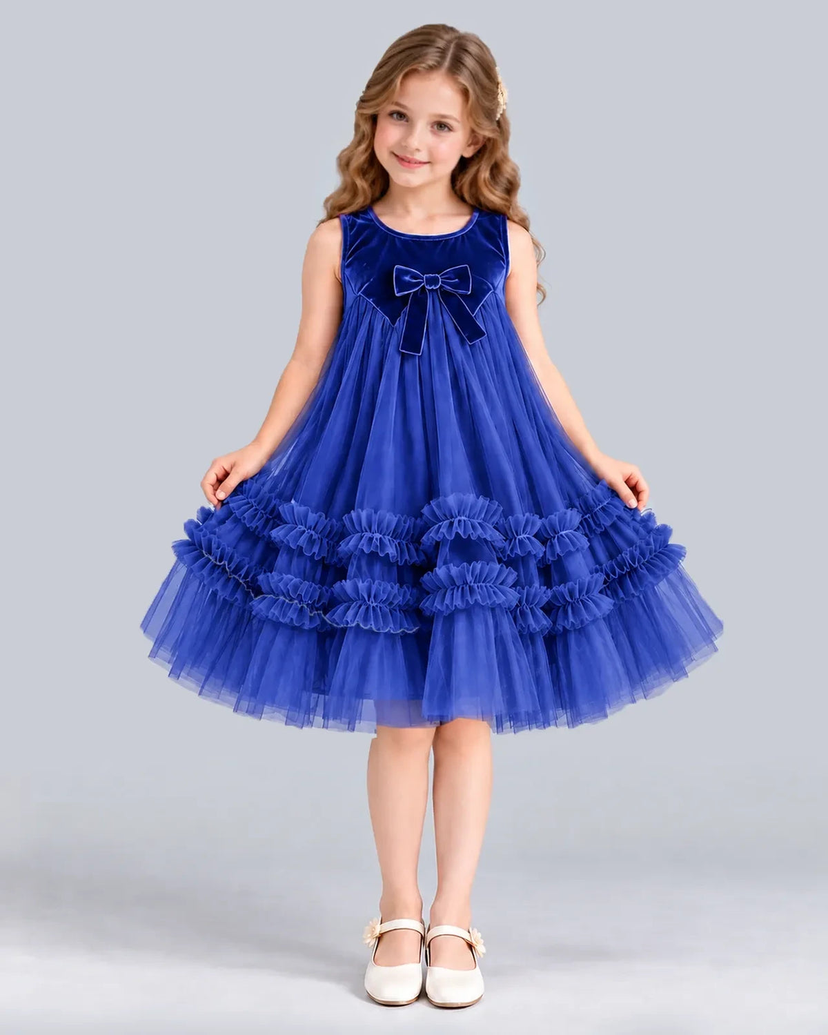 Royal Blue Ball Gown Girls Formal Dress Front