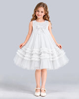 White Ball Gown Girls Formal Dress Front