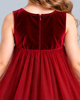 Burgundy Ball Gown Girls Formal Dress Back_Detail [Shared]