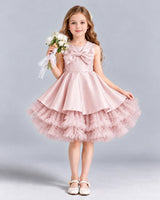 Blush Pink Ball Gown Girls Formal Dress Front