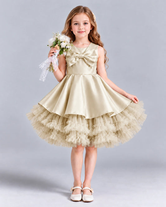 Champagne Ball Gown Girls Formal Dress Front