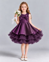 Grape Ball Gown Girls Formal Dress Front