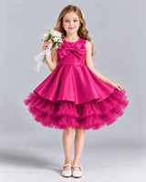 Hot Pink Ball Gown Girls Formal Dress Front