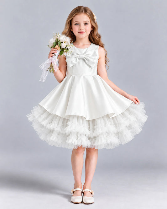Ivory Ball Gown Girls Formal Dress Front