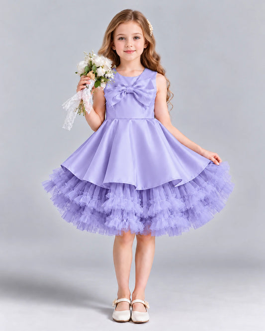 Lavender Ball Gown Girls Formal Dress Front
