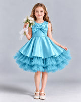 Sky Blue Ball Gown Girls Formal Dress Front