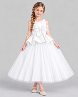 White Ball Gown Girls Formal Dress Front