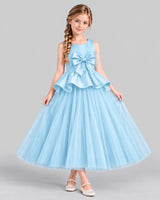 Baby Blue Ball Gown Girls Formal Dress Front