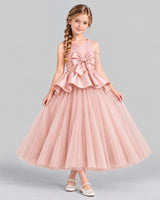 Blush Pink Ball Gown Girls Formal Dress Front
