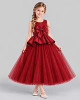 Burgundy Ball Gown Girls Formal Dress Front