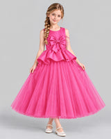 Hot Pink Ball Gown Girls Formal Dress Front