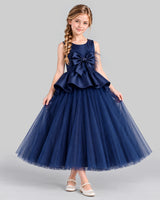Navy Blue Ball Gown Girls Formal Dress Front