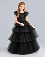 Black Ball Gown Girls Formal Dress Front