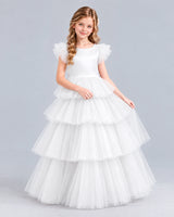 Ivory Ball Gown Girls Formal Dress Front