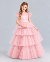 Pink Ball Gown Girls Formal Dress Front