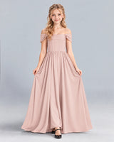 Blush Pink A-line Junior Bridesmaid Dress Front