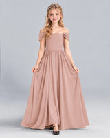Dusty Rose A-line Junior Bridesmaid Dress Front
