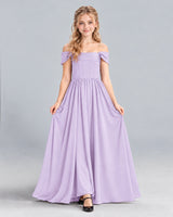 Lavender A-line Junior Bridesmaid Dress Front