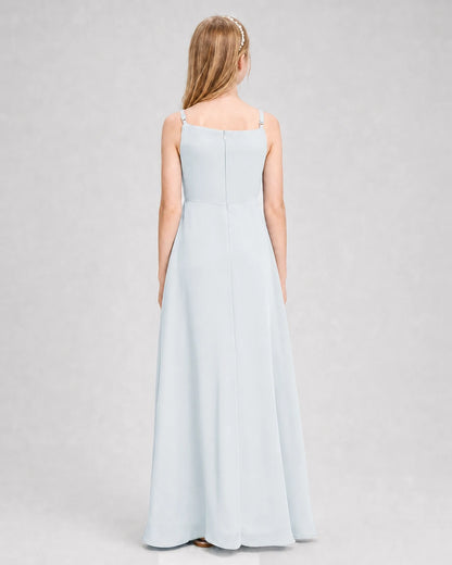 Dideyttawl Beaded Embroidery Chiffon Junior Bridesmaid Dress