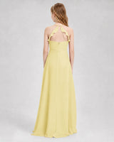 Daffodil Chiffon A-line Junior Bridesmaid Dress Back View