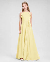 Daffodil Chiffon A-line Junior Bridesmaid Dress Side View