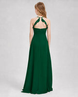 Dark Green Chiffon A-line Junior Bridesmaid Dress Back View